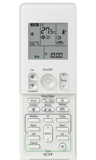 Daikin Cora air conditioner remote control