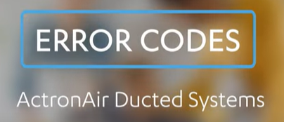 ActronAir ducted air conditioner error codes Mackay