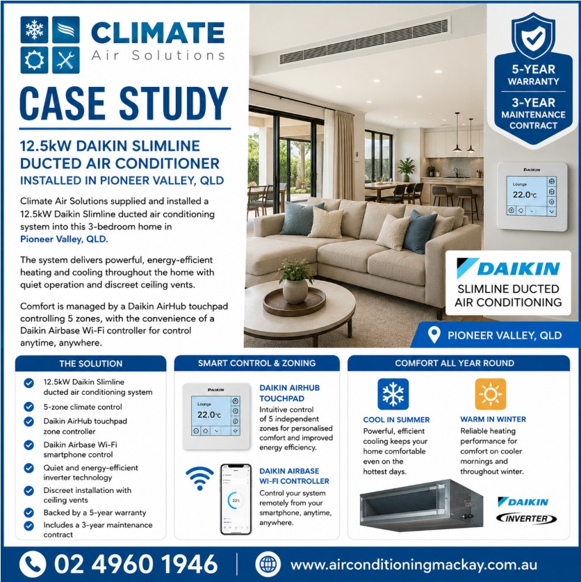 Ducted air conditioner installation Pioneer Valley QLD