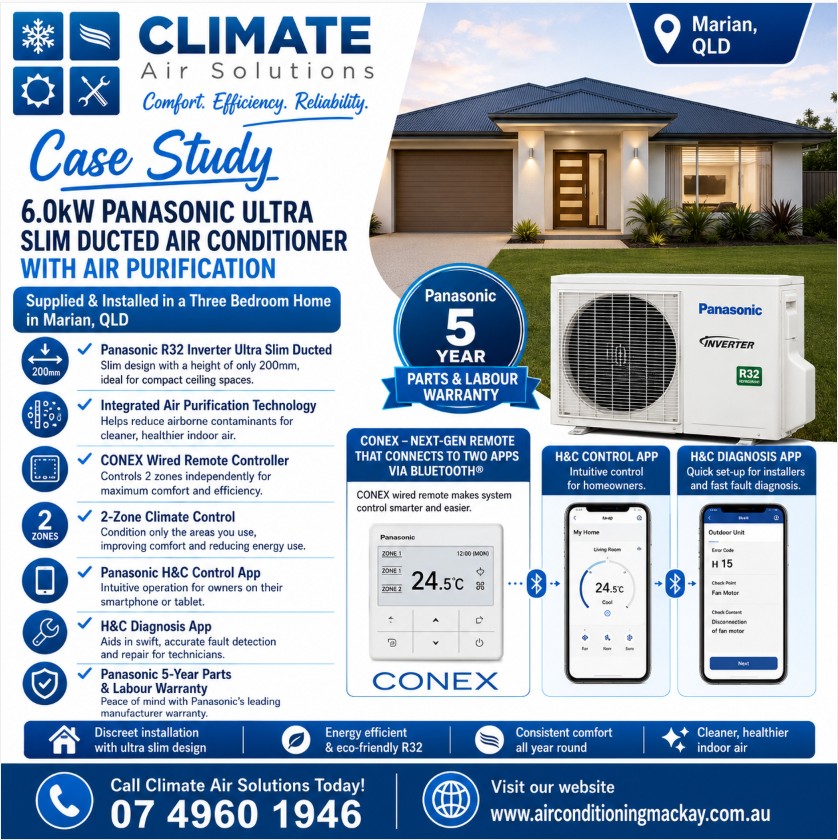 Ducted air conditioner installation Marian QLD