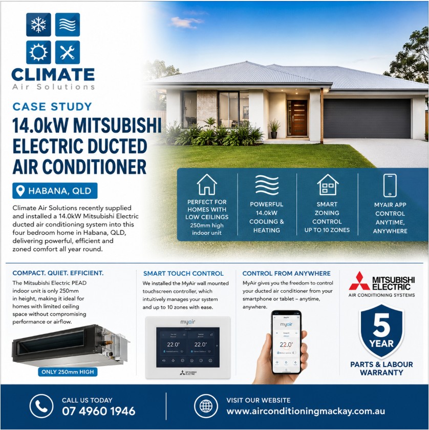 Ducted air conditioner installation Habana QLD