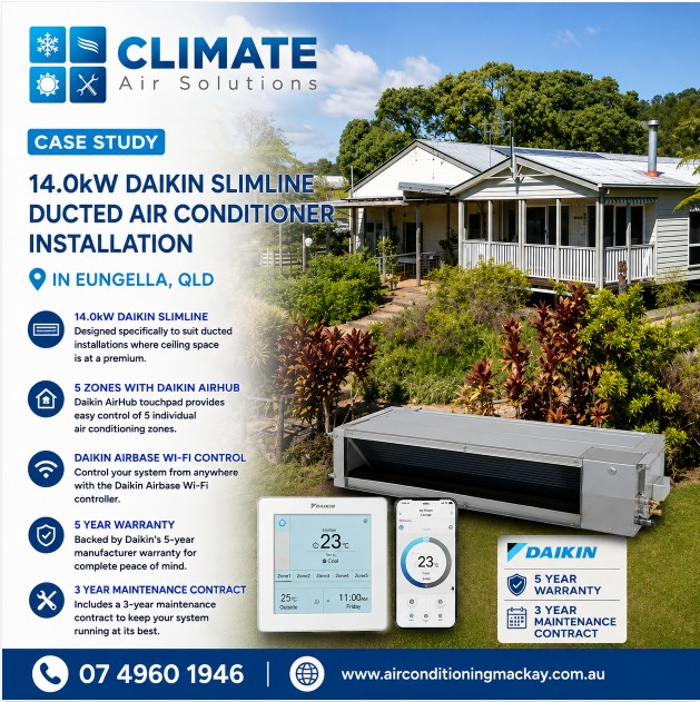 Ducted air conditioner installation Eungella QLD