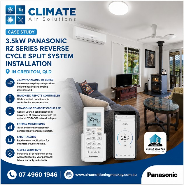 Split system air conditioner installation Crediton QLD