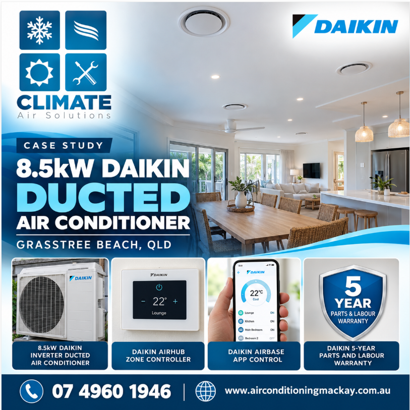Ducted air conditioner installation Grasstree Beach QLD