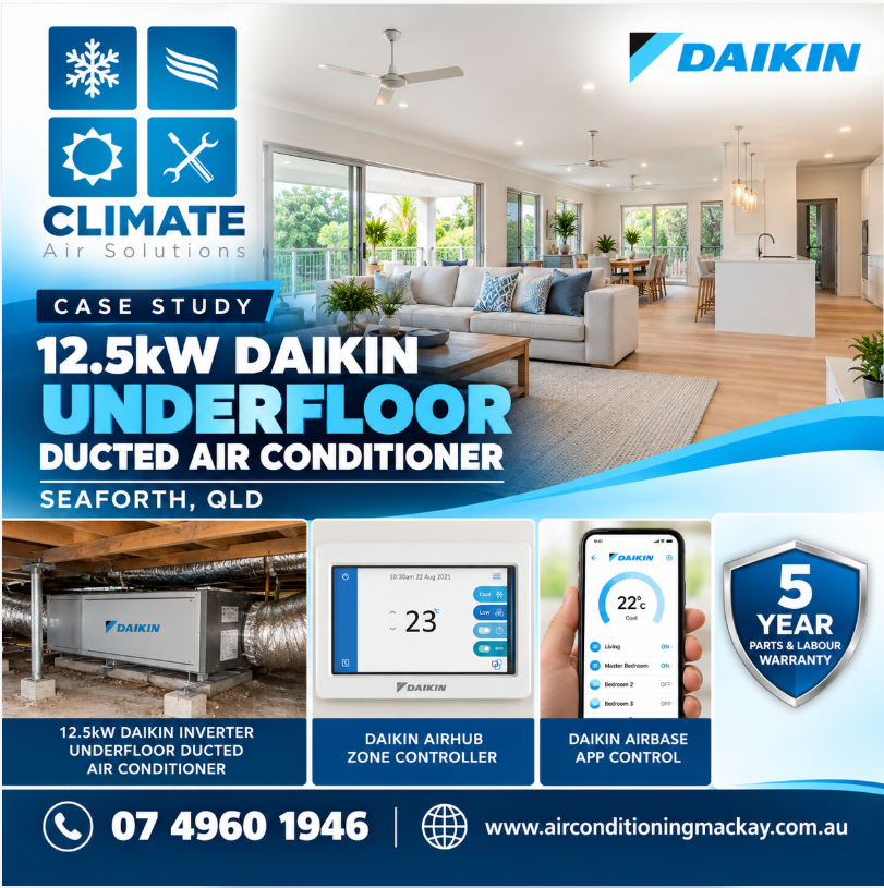 Ducted air conditioner installation Seaforth QLD